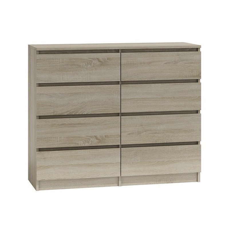 M8 MALWA KOMODA 120CM 8 SZUFLAD SONOMA - obrazek 4