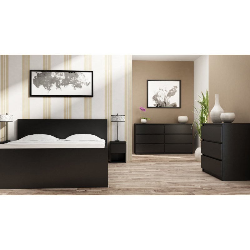 M3 MALWA KOMODA 3 SZUFLADY CZARNY - obrazek 4