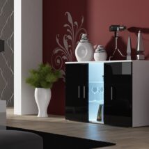 Komoda 120cm SOHO S7 biały/ czarny połysk