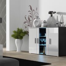 Komoda 120cm SOHO S7 czarny/ biały połysk