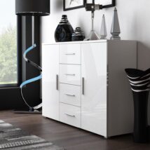 Komoda UNI biały/ biały połysk (WHITE)