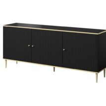 Komoda GLAMOUR 180x40x75,5 czarny mat + złoty