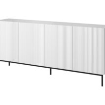 Komoda PAFOS na czarnym stelażu ze stali 200x40x102 biały mat