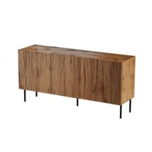 Komoda JUNGLE 152×40,5×74,5 dąb wotan + czarne nóżki