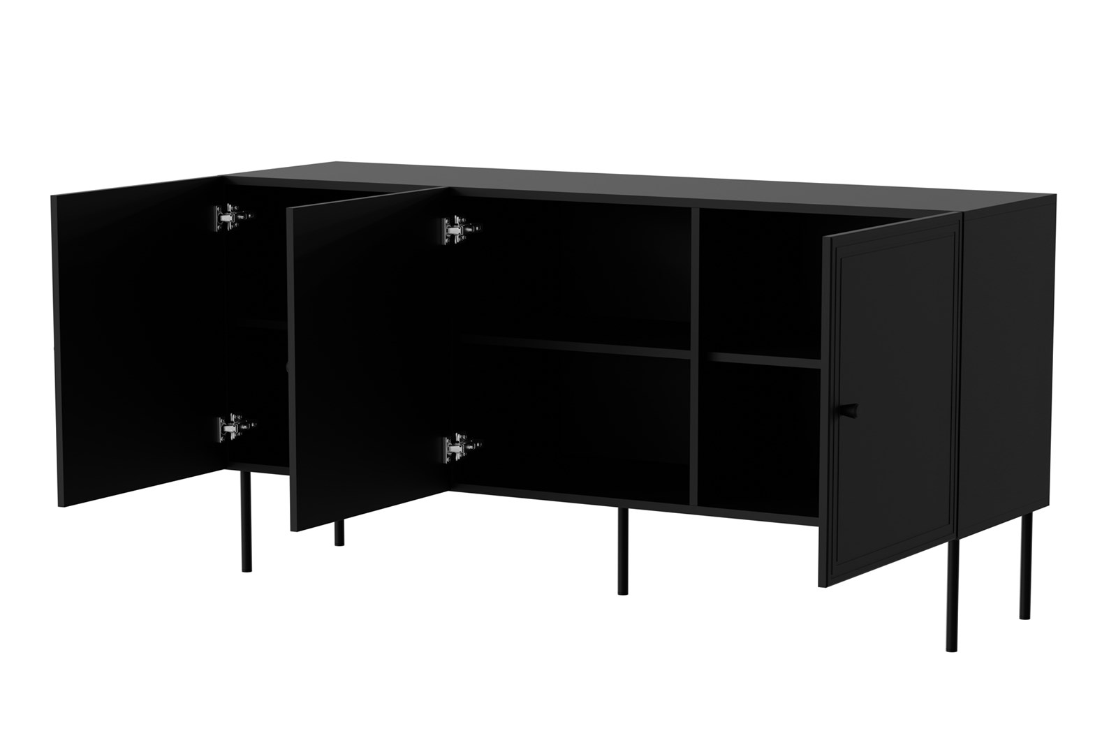 Komoda 3D PALAZZO BIS 151x40x75 czarny mat - obrazek 3