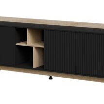 Komoda PORTO 3D 190x38x77 dąb/czarny