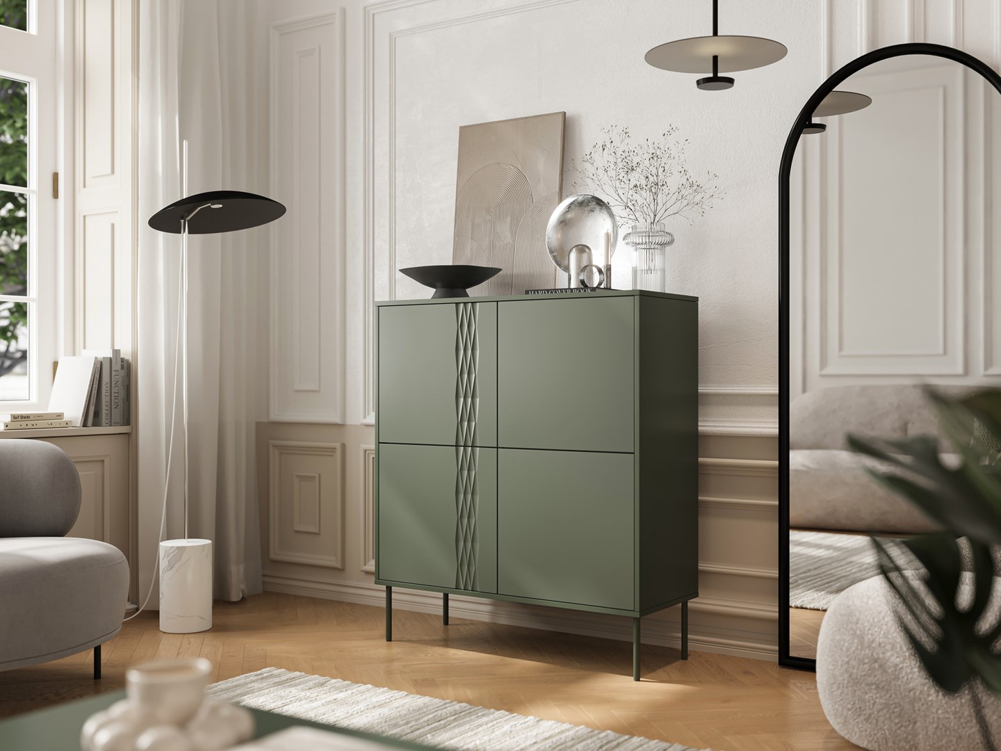 Komoda 4D TRESSE 100x40x110 zieleń mat - obrazek 4