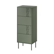 Komoda 4S TRESSE 50x40x125 zieleń mat