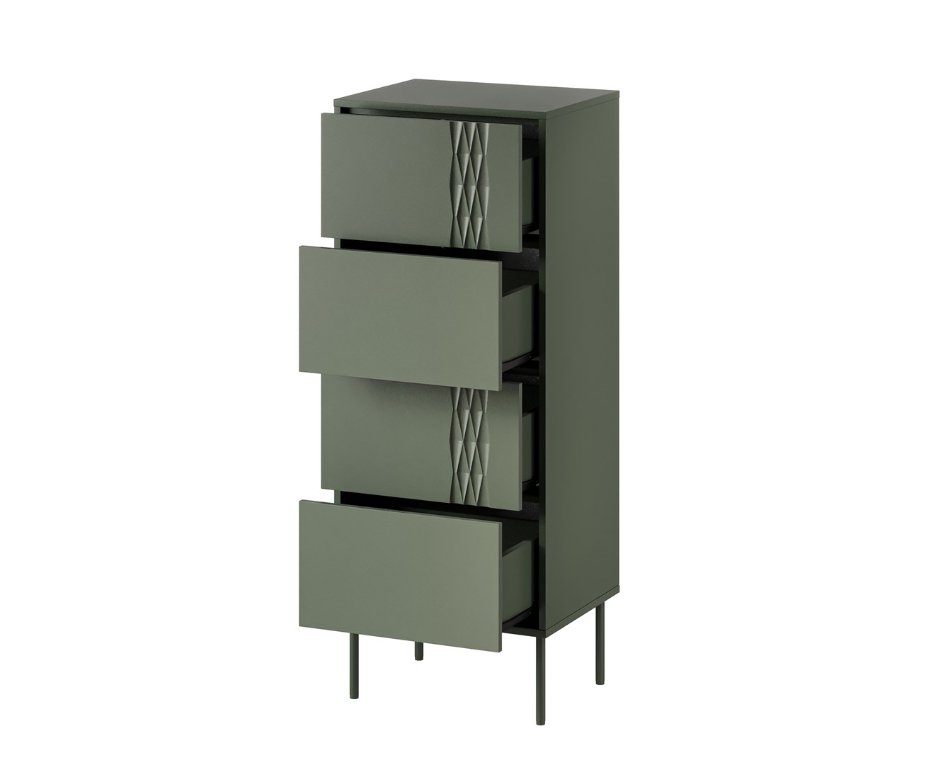 Komoda 4S TRESSE 50x40x125 zieleń mat - obrazek 3