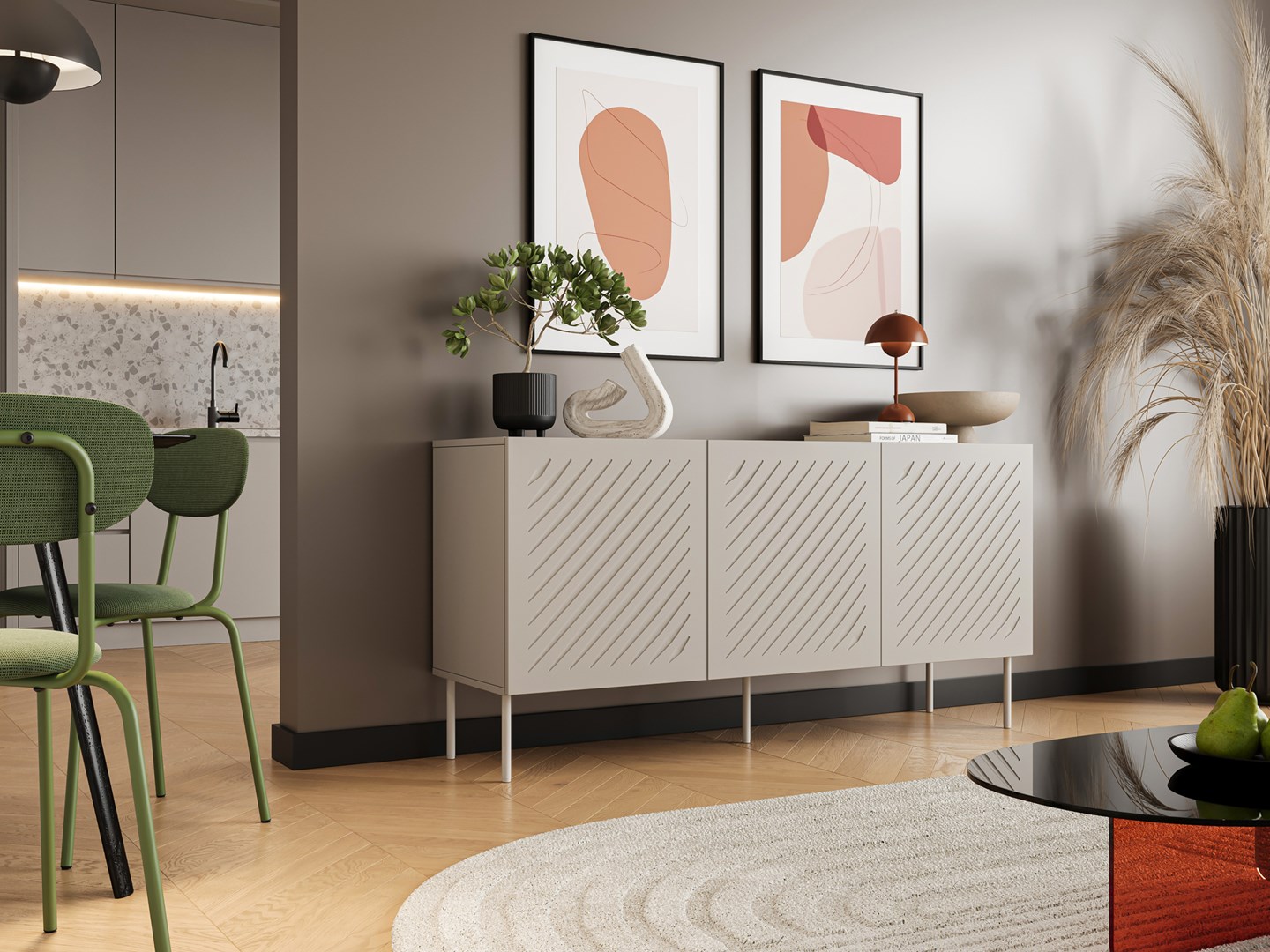 Komoda SIENA 150,5x40x75 kaszmir mat - obrazek 4