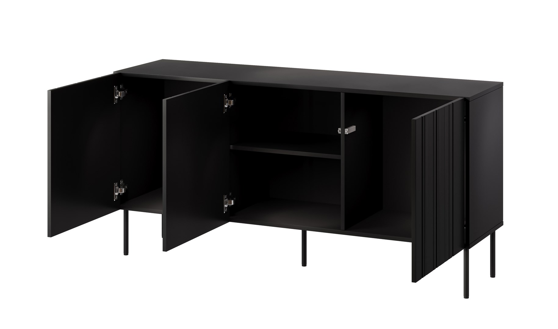 Komoda ISLA 150,5x40x75 czarny mat - obrazek 3