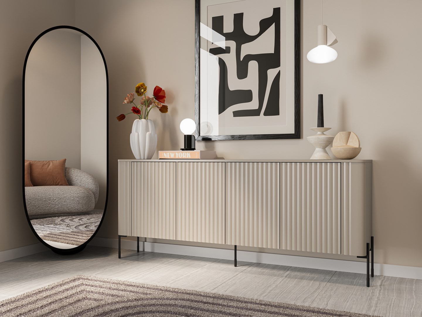 Komoda VERA 190x40x80 kaszmir mat - obrazek 4