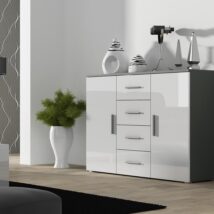 Komoda UNI szary/ biały połysk