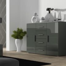 Komoda UNI szary/ szary połysk