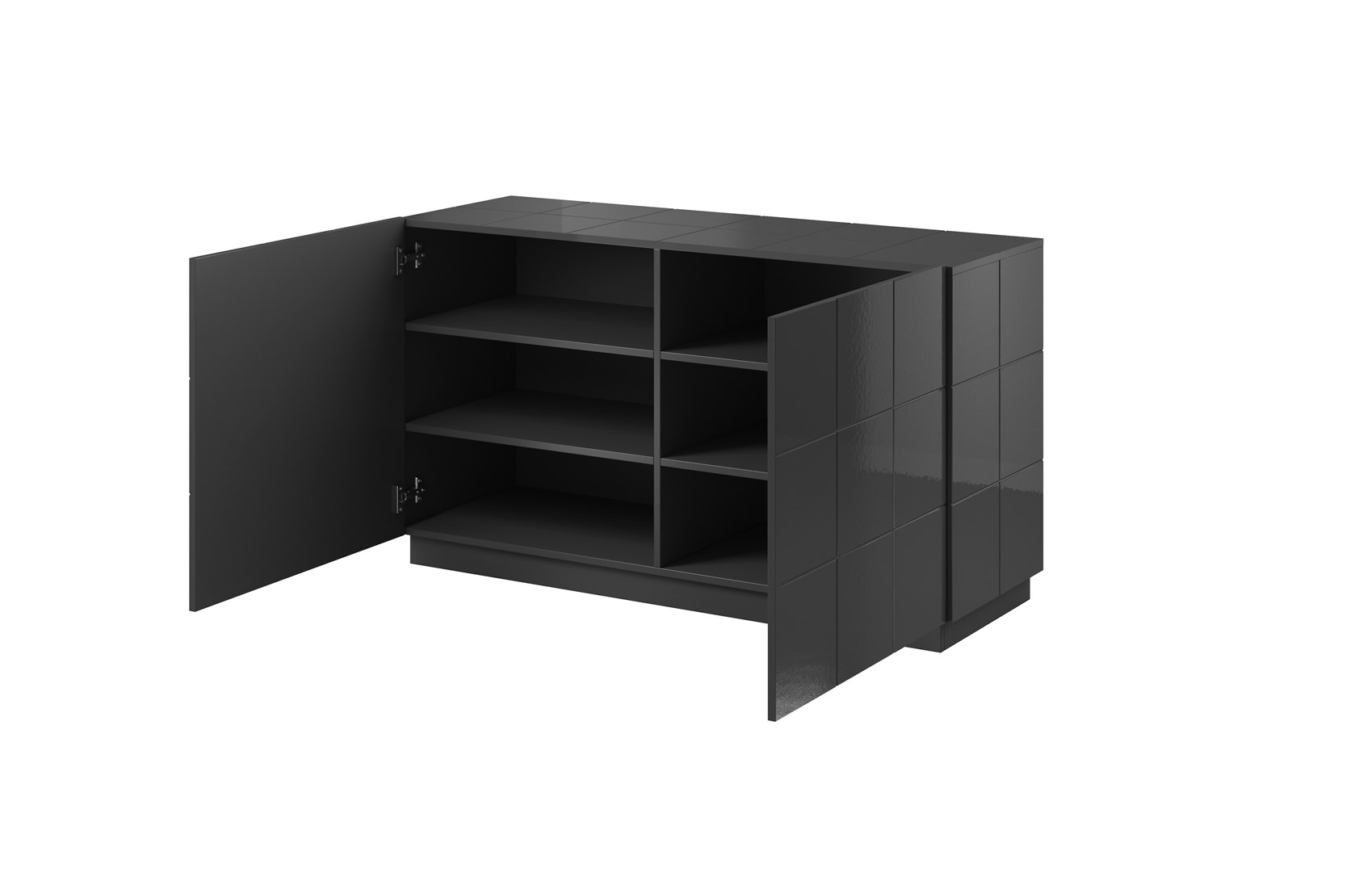 Komoda 2D REJA grafit połysk/ grafit połysk - obrazek 4