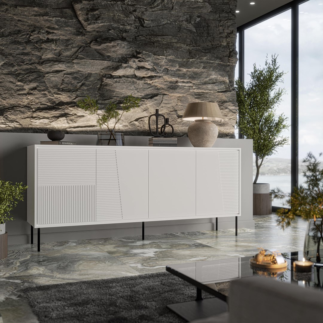 Komoda 4D ABI 200x45x88 biały mat - obrazek 4