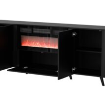 Komoda VOLARE 200x39x75 czarny + kominek