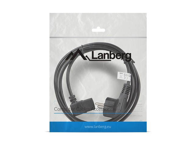 Kabel Lanberg CA-C13C-12CC-0018-BK (C13 / IEC C13 / IEC 320 C13 F - Schuko M; 1,8m; kolor czarny) - obrazek 4