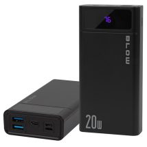 BLOW POWER BANK 20000MAH QC+PD 20W + LIGHTNING CZARNY PB20E