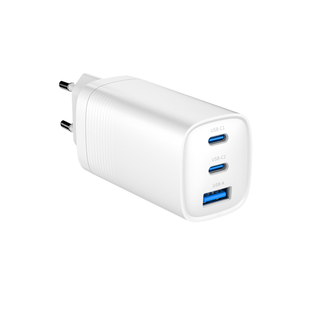 GEMBIRD SZYBKA ŁADOWARKA USB POWER DELIVERY USB TYPU C, 3X USB, 65 W, GAN BIAŁA