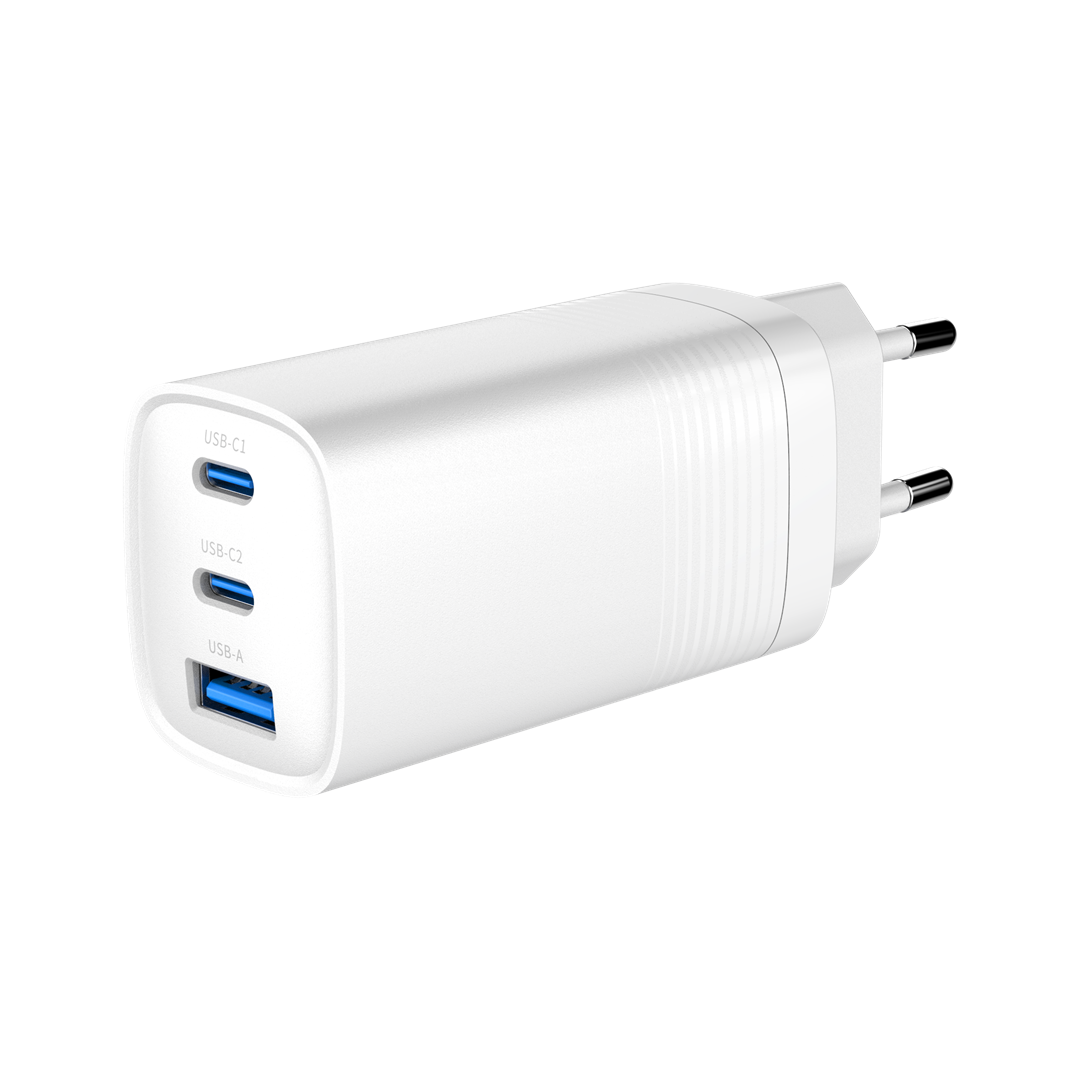GEMBIRD SZYBKA ŁADOWARKA USB POWER DELIVERY USB TYPU C, 3X USB, 65 W, GAN BIAŁA - obrazek 3