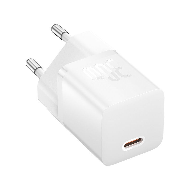 Ładowarka Baseus GaN5 mini 1C 30W EU+kabel USB-C (moon white) - obrazek 3