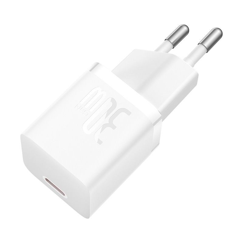 Ładowarka Baseus GaN5 mini 1C 30W EU+kabel USB-C (moon white) - obrazek 4