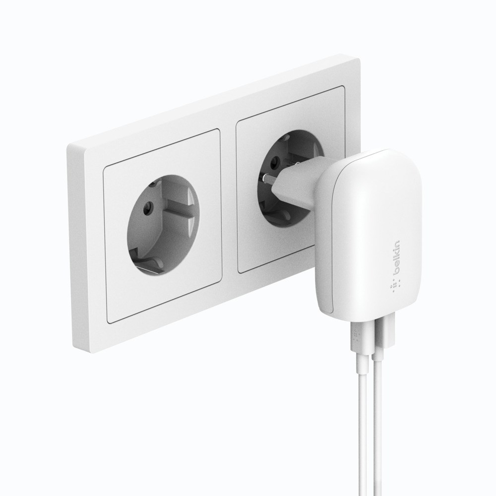 Ładowarka Belkin BoostCharge Dual USB-C + USB-A Wall Charger with PPS 37W White - obrazek 3