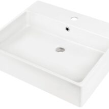 Umywalka ceramiczna nablatowa/ścienna z miejscem na baterię – 60×50 cm