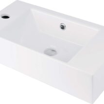 Umywalka ceramiczna nablatowa z miejscem na baterię – lewa