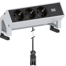 Bachmann DESK 2 Gniazdo stołowe 3-drożne, kolor: Inox