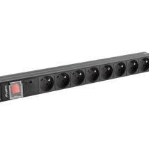 LANBERG LISTWA ZASILAJĄCA RACK PDU 19″ (1U, 16A, 8X 230V PL, 2M, CZARNA) PDU-08E-0200-BK