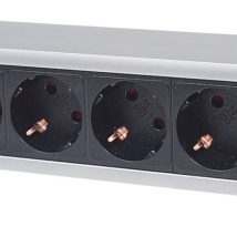 Intellinet 711432 rozdzielacz zasilania PDU 6 x gniazdo sieciowe 1.5U Czarny, Szary