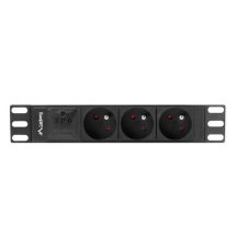 Listwa RACK Lanberg PDU-03E-0200-BK (3 x Typ E; 16 A (3680 W); 2m; kolor czarny)