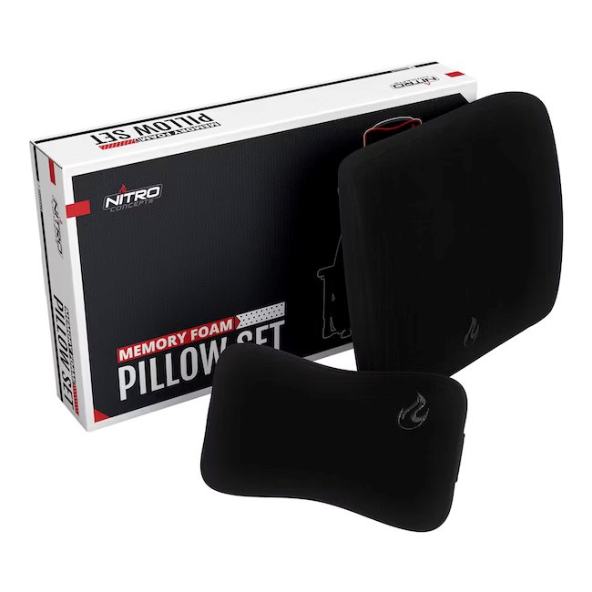 Nitro Concepts Memory Foam Pillow Set Black/Black - zestaw poduszek z pianki