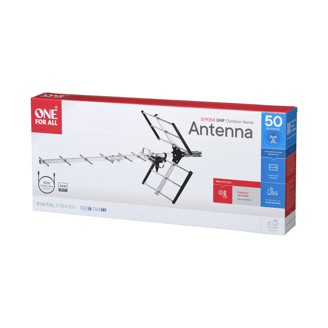 RTV One For All Antena Outdoor SV 9354 ANTENNA with 23 dB amplifier, up to 50 km from the transmitter / ONE FOR ALL - SV9354 - obrazek 4