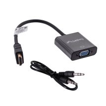 Adapter Lanberg AD-0017-BK (HDMI M – D-Sub (VGA) F; 0,20m; kolor czarny)