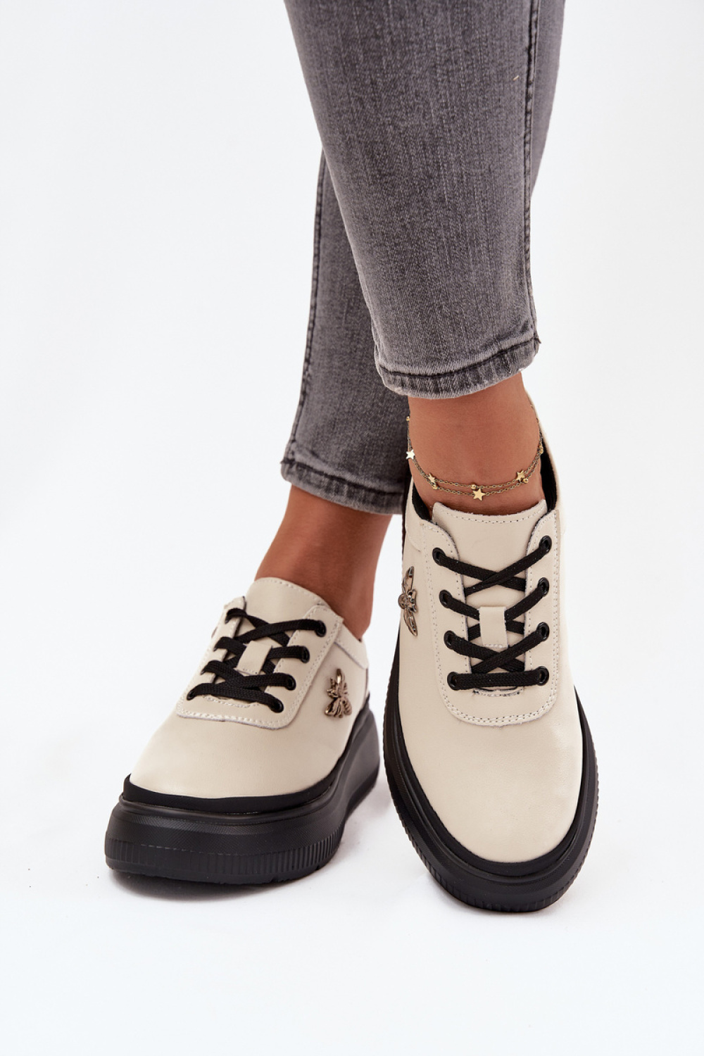 Półbuty Model Vinceza 41495 Beige - Step in style - obrazek 3