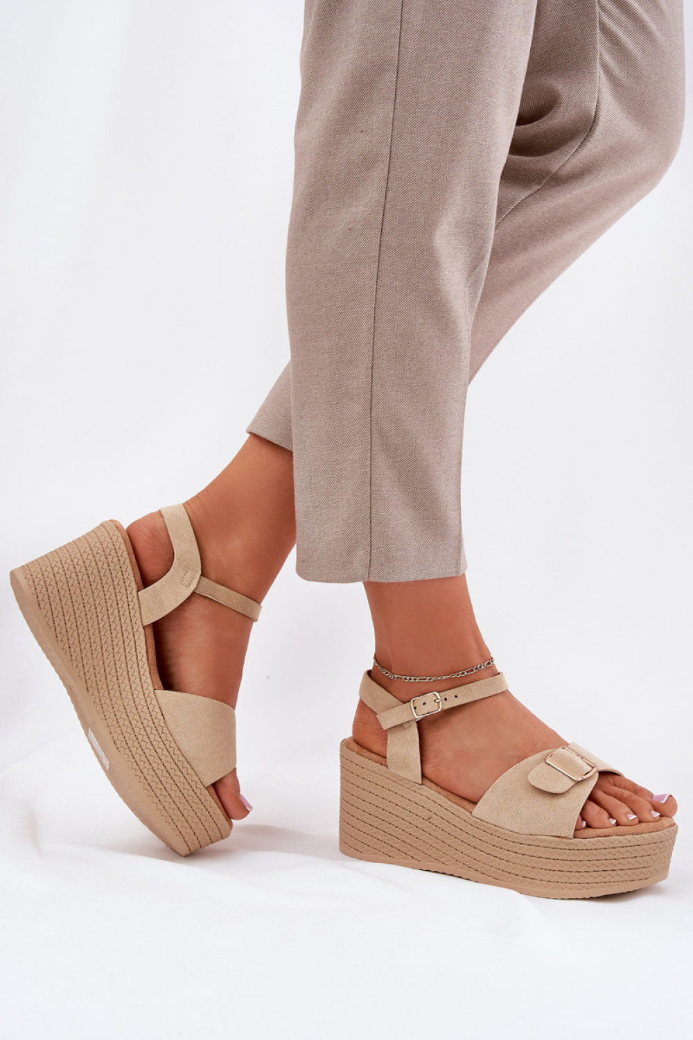 Sandały Model Liniella LOLO22 Khaki - Step in style - obrazek 3