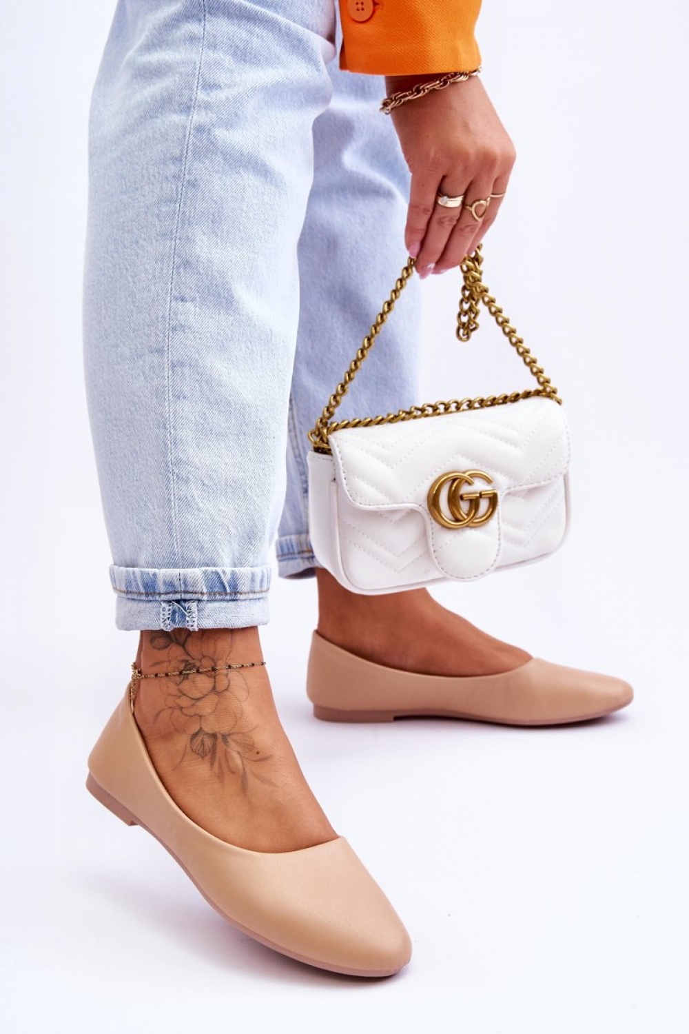 Baleriny Model Stacee 9BL02-1029 Beige - Step in style - obrazek 2