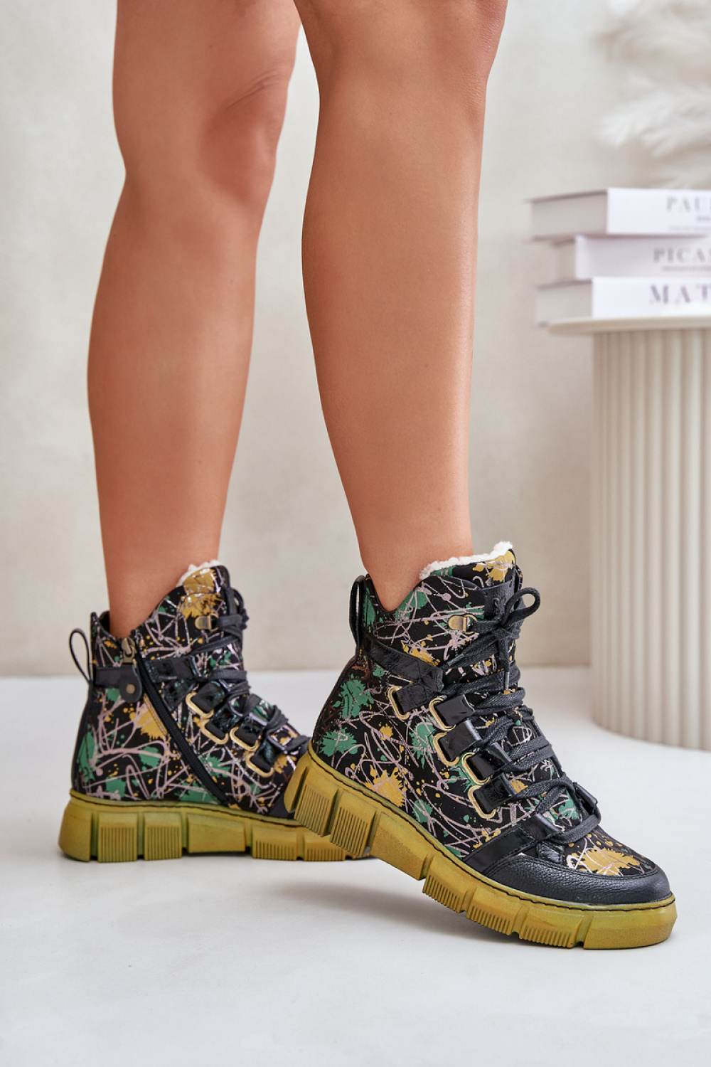 Botki Model Maciejka 06158-07 Yellow/Black - Step in style - obrazek 3