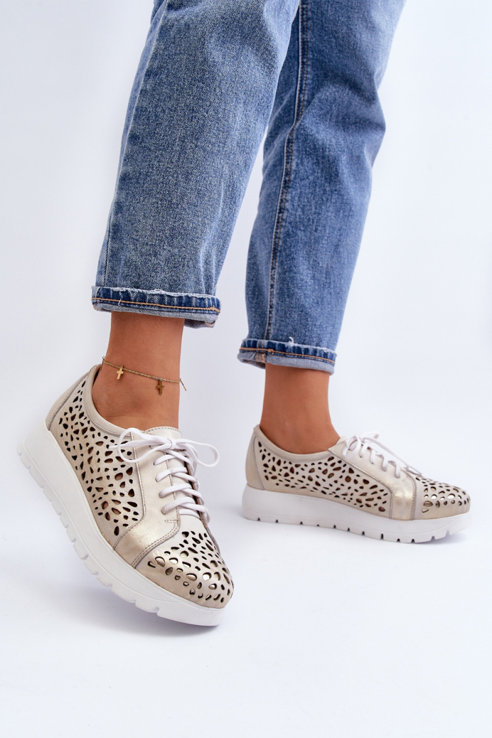 Półbuty Model Zazoo 2821/004 Gold - Step in style - obrazek 2