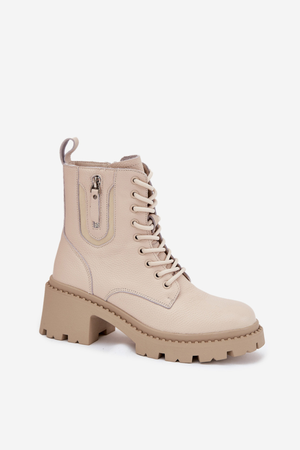 Workery Model Vinceza 86418 Beige Skóra - Step in style - obrazek 2