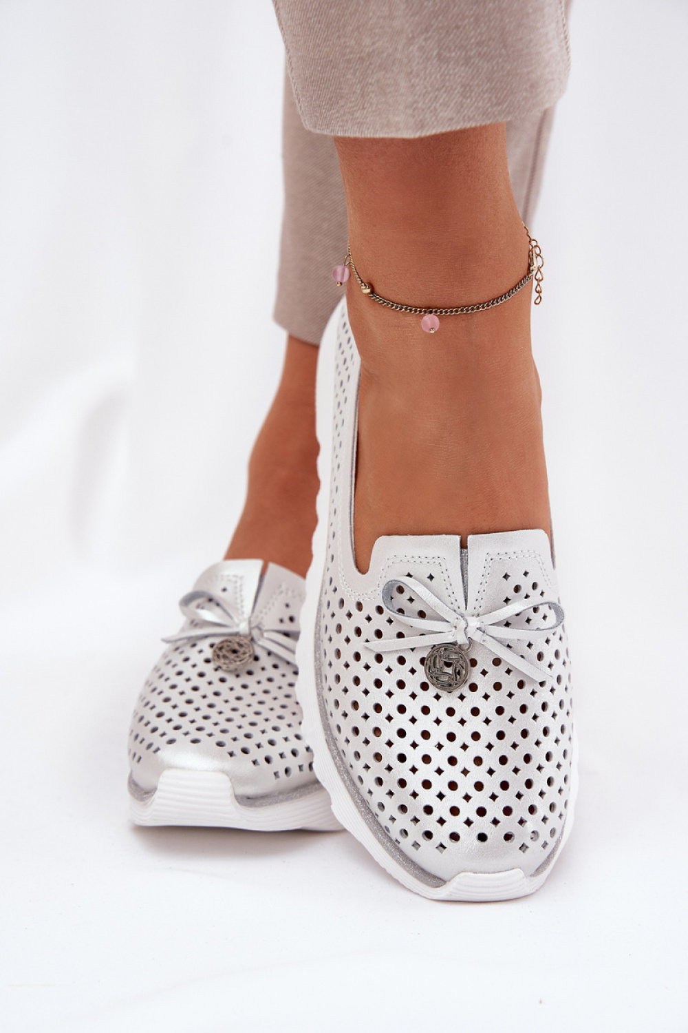 Półbuty Model DA LR51-631 Silver - Step in style - obrazek 3