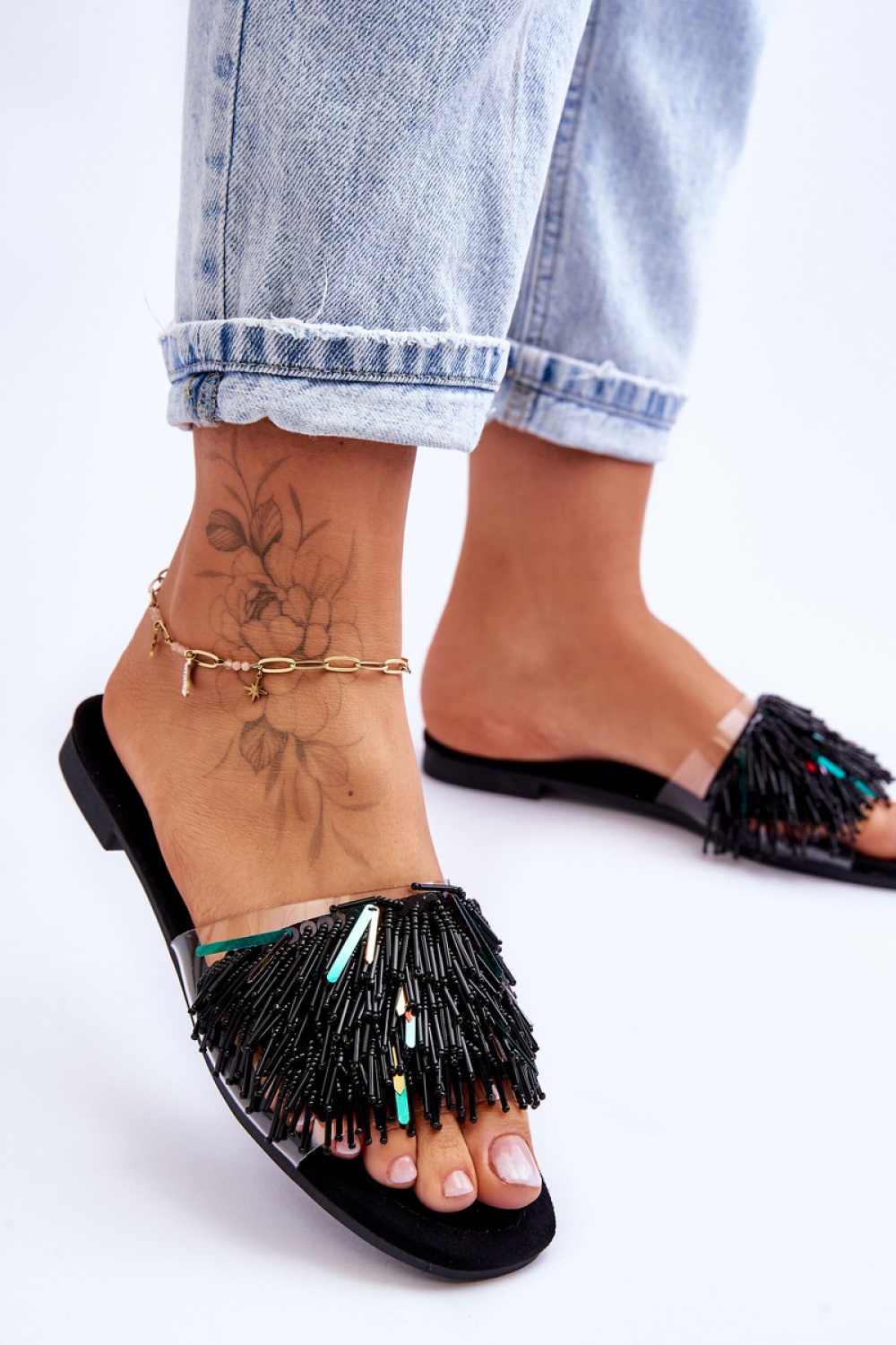 Sandał Klapki Model S.Barski KV-576-4 Black - Step in style - obrazek 3