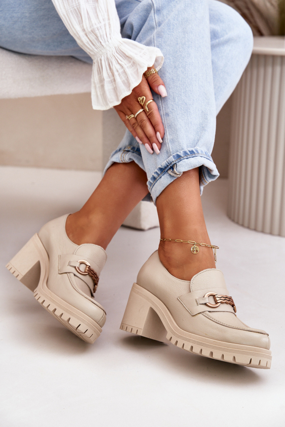 Półbuty Model Zazoo 20175 Light Beige - Step in style - obrazek 3