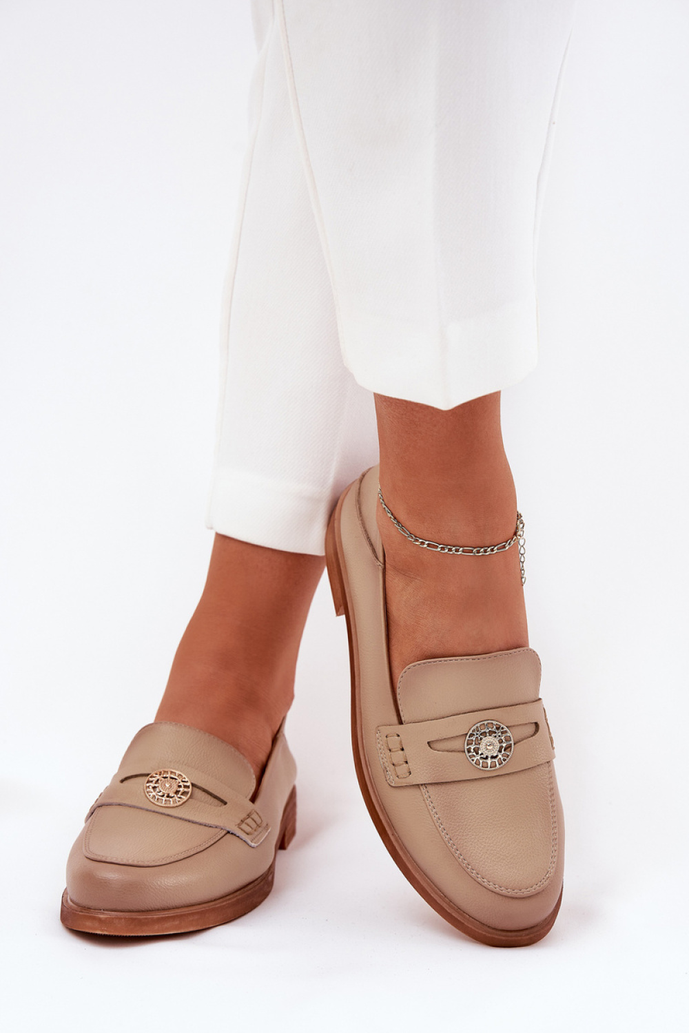 Mokasyny Model Vinceza 18100 Beige - Step in style