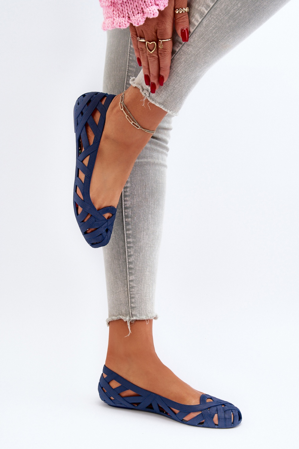 Baleriny Model Salam BG161P Navy - Step in style - obrazek 3