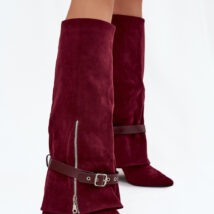 Kozaki Model Jolivine 2502A-1 Bordo Zamsz – Step in style