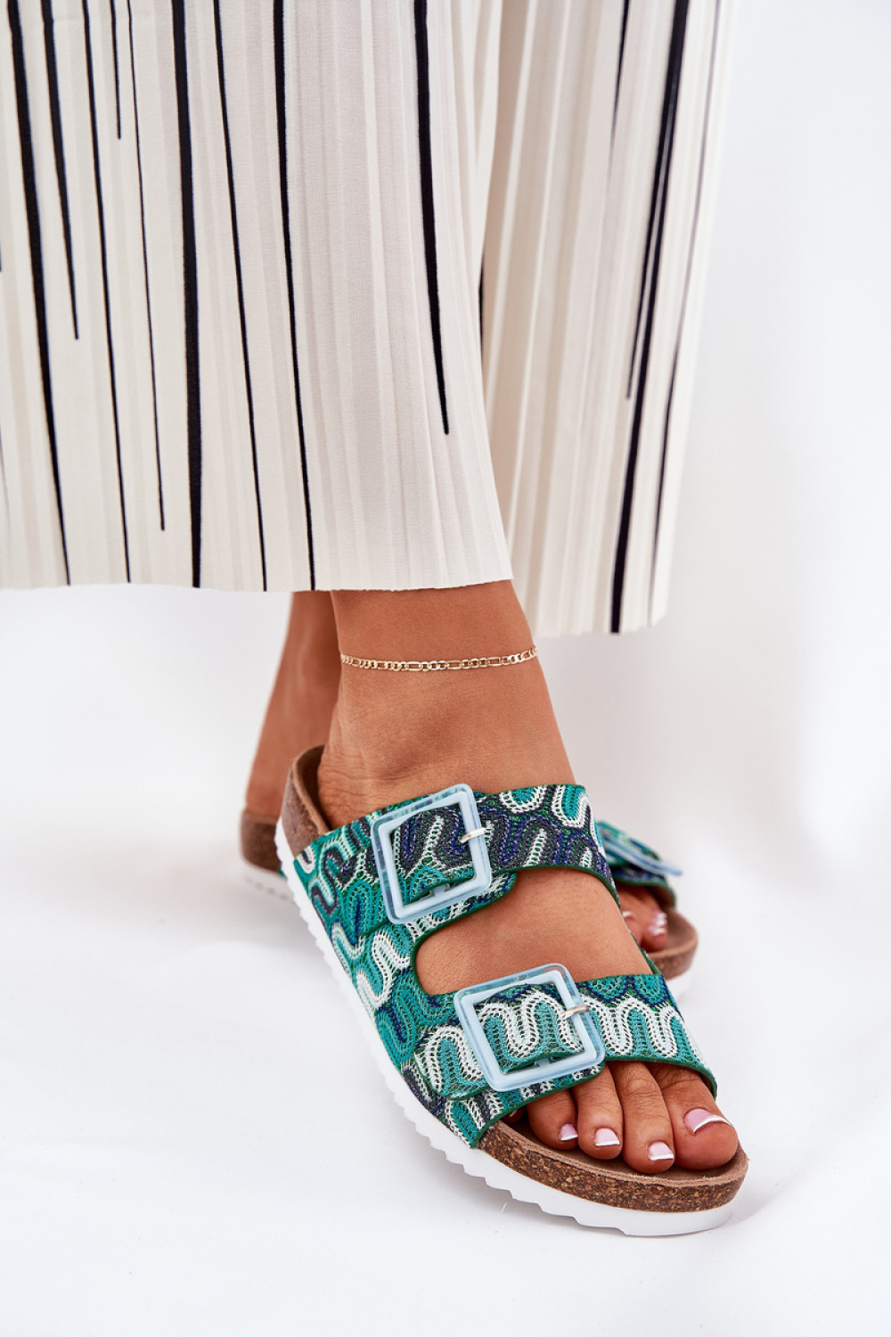 Sandał Klapki Model S.Barski RB51-006 Green - Step in style - obrazek 3